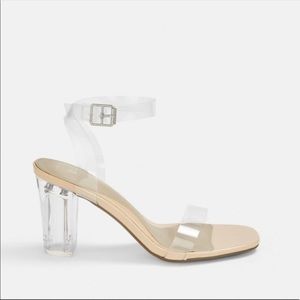 Missguided nude/clear heels